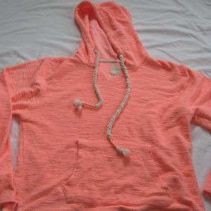 Southern Spirit Orange Hoodie Sweatshirt Cover Up Large Terry Cloth